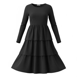 LuLaRoe Georgia Black Tiered Casual Dress